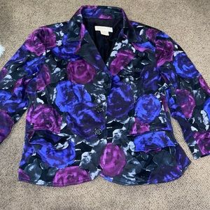 Michael KORS Bold Floral Print Blazer Jacket Xl